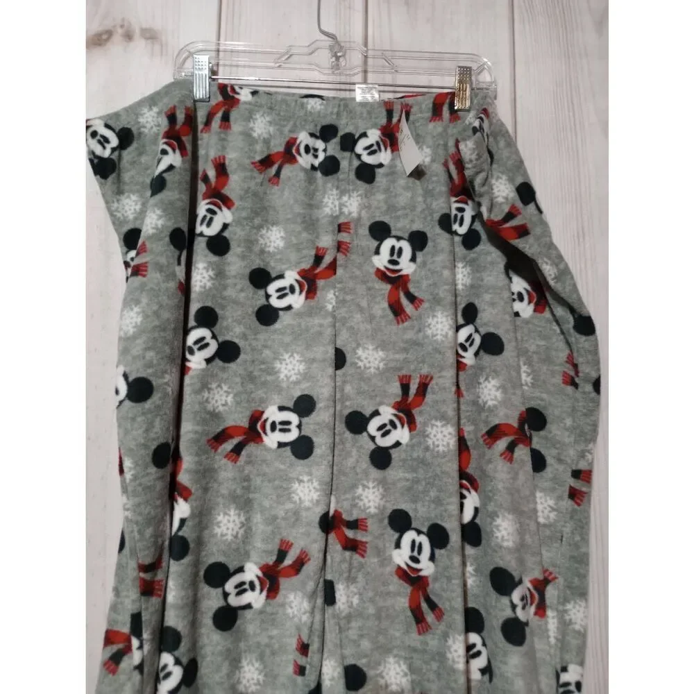 Disney Pants Ladies 3x Lounge‎ Mickey Mouse Gray Fuzzy - Picture 3 of 6